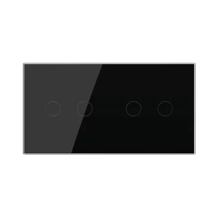 Четырёхклавишный сенсорный выключатель для штор (2-2) чёрный