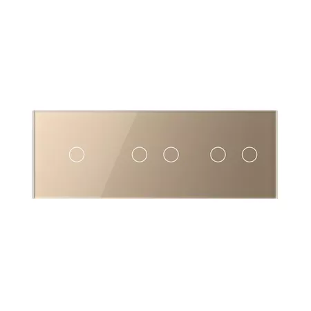 Рамка для сенсорных выключателей тройная, 5 клавиш (1-2-2) золотая